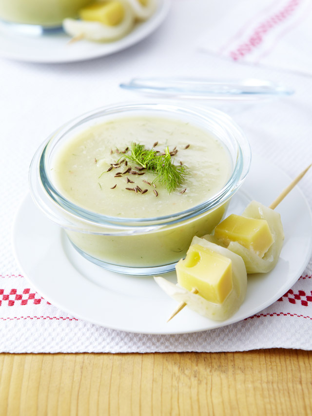 Fenchelsüppchen mit Appenzeller® Spiessen