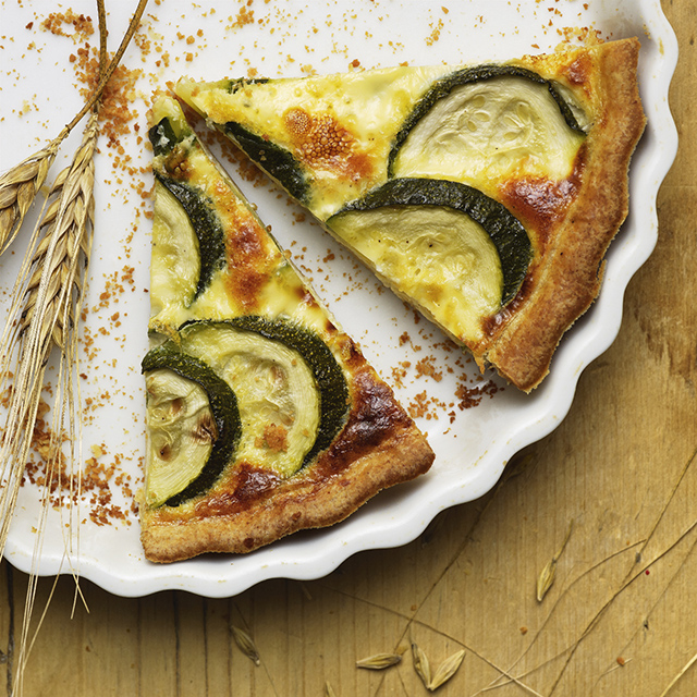 Tarte aux courgettes, à la menthe et Etivaz AOP