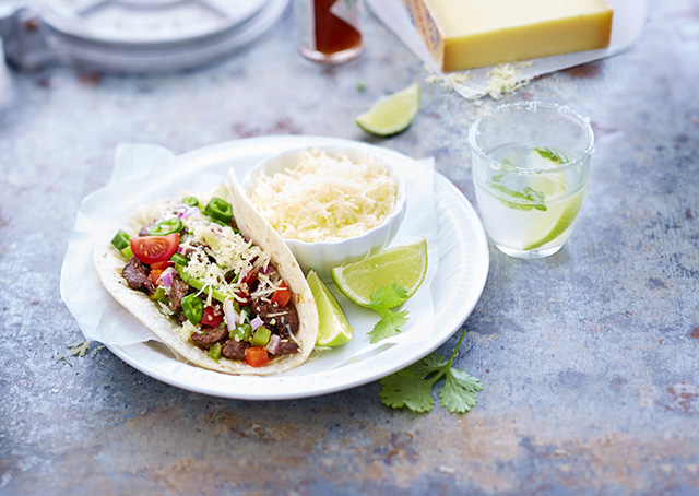 Tortillas mit mariniertem Rinderfilet und Le Gruyère AOP