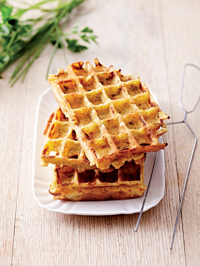 Gaufres aux fines herbes et au Gruyère AOP suisse